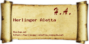 Herlinger Aletta névjegykártya